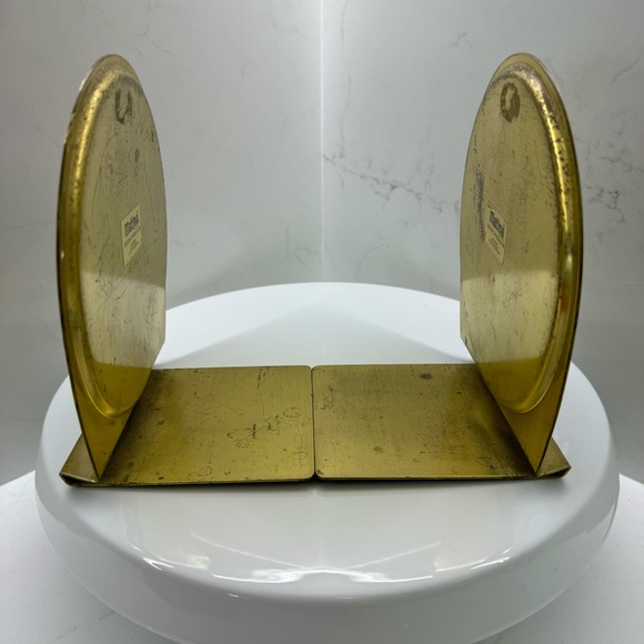 Vintage MCM Brass Matina World Globe Old Bookends - Picture 3 of 10